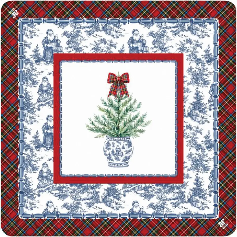 Tartan Toile Noël Mahjong Mat, view 2